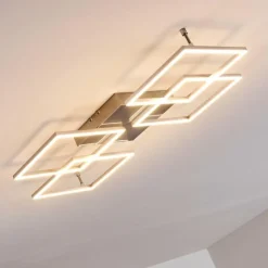 hofstein Plafonnier Veyrier LED Acier brossé, 4 lumières