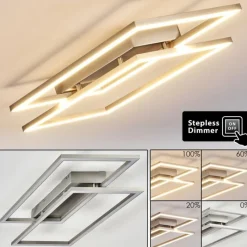 hofstein Plafonnier Veyrier LED Acier brossé, 2 lumières