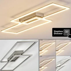 hofstein Plafonnier Veyrier LED Acier brossé, 2 lumières