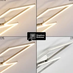 hofstein Plafonnier Veyrier LED Acier brossé, 2 lumières