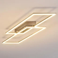 hofstein Plafonnier Veyrier LED Acier brossé, 2 lumières