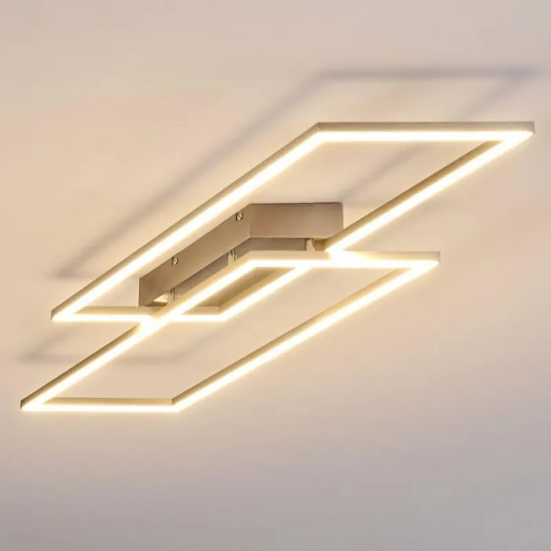 hofstein Plafonnier Veyrier LED Acier brossé, 2 lumières