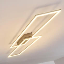 hofstein Plafonnier Veyrier LED Acier brossé, 2 lumières* Éclairage Led