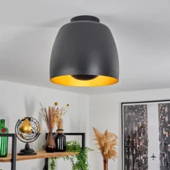 Lampes Dorées-hofstein Plafonnier Viking Noir, 1 lumière