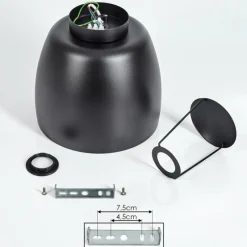 Lampes Dorées-hofstein Plafonnier Viking Noir, 1 lumière