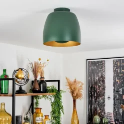 Lampes Dorées-hofstein Plafonnier Viking Vert, 1 lumière