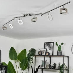 hofstein Plafonnier Villenauxe LED Nickel mat, 6 lumières