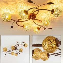 Lampes Art Déco-hofstein Plafonnier Virga Brun, 6 lumières