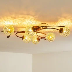 Lampes Art Déco-hofstein Plafonnier Virga Brun, 6 lumières