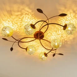 Lampes Art Déco-hofstein Plafonnier Virga Brun, 6 lumières