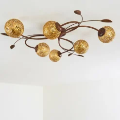 Lampes Art Déco-hofstein Plafonnier Virga Brun, 6 lumières