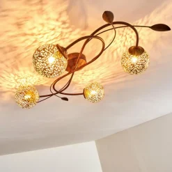 Lampes Dorées-hofstein Plafonnier Virga Rouille, 4 lumières