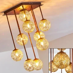 Lampes Dorées-hofstein Plafonnier Virga Rouille, 9 lumières