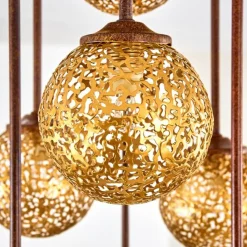 Lampes Dorées-hofstein Plafonnier Virga Rouille, 9 lumières