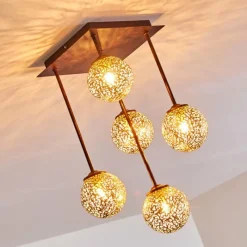 Lampes Dorées-hofstein Plafonnier Virga Rouille, 5 lumières