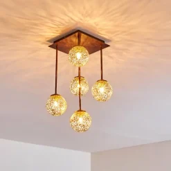 Lampes Dorées-hofstein Plafonnier Virga Rouille, 5 lumières