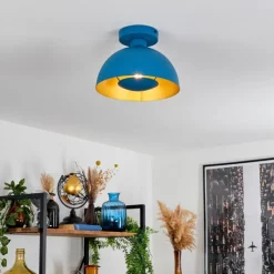 Lampes Dorées-hofstein Plafonnier Vivian Bleu, 1 lumière