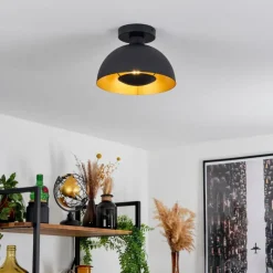 Lampes Dorées-hofstein Plafonnier Vivian Noir, 1 lumière