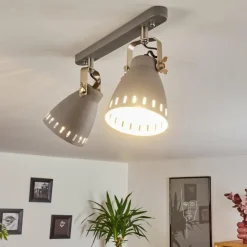 hofstein Plafonnier Vlissingen Chrome, Gris, 2 lumières