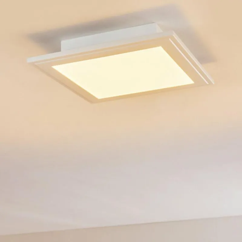 hofstein Plafonnier Voisines LED Blanc, 1 lumière, Télécommandes, Changeur de couleurs