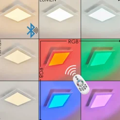 hofstein Plafonnier Voisines LED Blanc, 1 lumière, Télécommandes, Changeur de couleurs