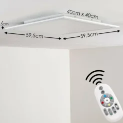 hofstein Plafonnier Voisines LED Blanc, 1 lumière, Télécommandes, Changeur de couleurs