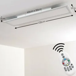 hofstein Plafonnier Voisines LED Blanc, 1 lumière, Télécommandes, Changeur de couleurs