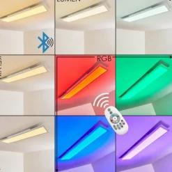 hofstein Plafonnier Voisines LED Blanc, 1 lumière, Télécommandes, Changeur de couleurs