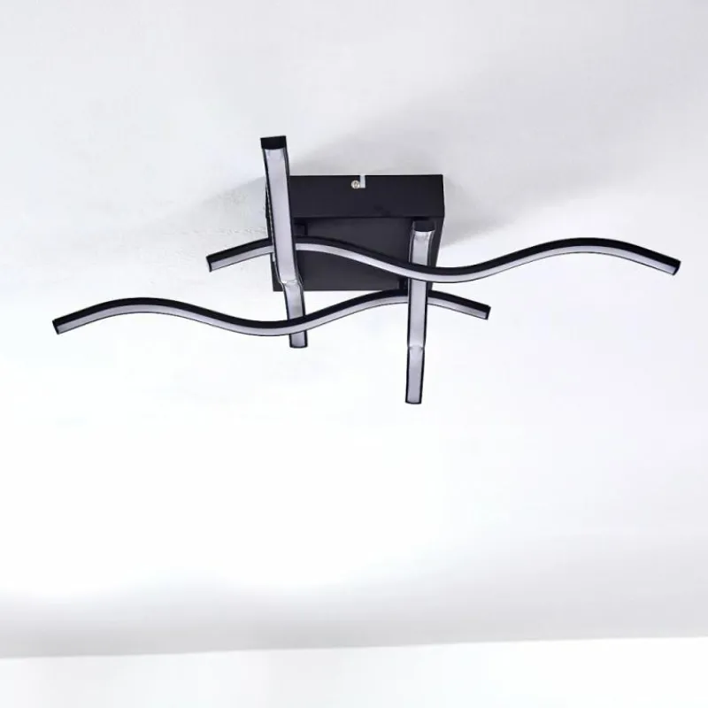 hofstein Plafonnier Voltti LED Noir, 4 lumières