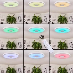 hofstein Plafonnier Vully Blanc, 1 lumière, Changeur de couleurs