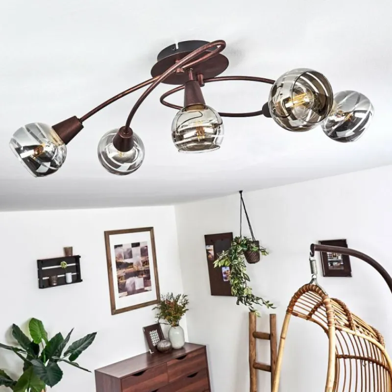 hofstein Plafonnier Warga LED Bronze, 5 lumières