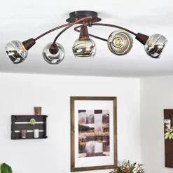 hofstein Plafonnier Warga LED Bronze, 5 lumières