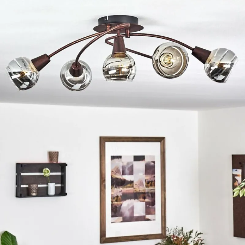 hofstein Plafonnier Warga LED Bronze, 5 lumières