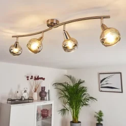 hofstein Plafonnier Warga LED Nickel mat, 4 lumières