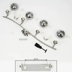 hofstein Plafonnier Warga LED Nickel mat, 4 lumières