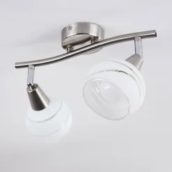 hofstein Plafonnier Warga LED Nickel mat, 2 lumières