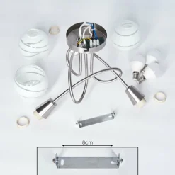 hofstein Plafonnier Warga LED Nickel mat, 3 lumières