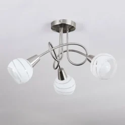 hofstein Plafonnier Warga LED Nickel mat, 3 lumières