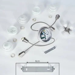 hofstein Plafonnier Warga LED Nickel mat, 5 lumières