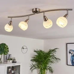 hofstein Plafonnier Warga LED Nickel mat, 4 lumières