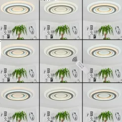 hofstein Plafonnier Wawo LED Blanc, 1 lumière, Télécommandes* Éclairage Led