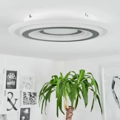 hofstein Plafonnier Wawo LED Blanc, 1 lumière, Télécommandes* Éclairage Led