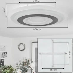 hofstein Plafonnier Wawo LED Blanc, 1 lumière, Télécommandes