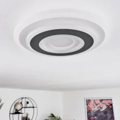 hofstein Plafonnier Wawo LED Gris, Blanc, 1 lumière, Télécommandes