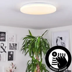 hofstein Plafonnier Weesen LED Blanc, 1 lumière, Détecteur de mouvement