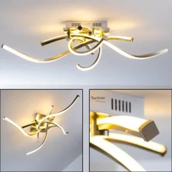 hofstein Plafonnier Wellington LED Aluminium, 4 lumières* Éclairage Led