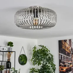 Lampes Industrielles-hofstein Plafonnier Wemude Argenté, 1 lumière