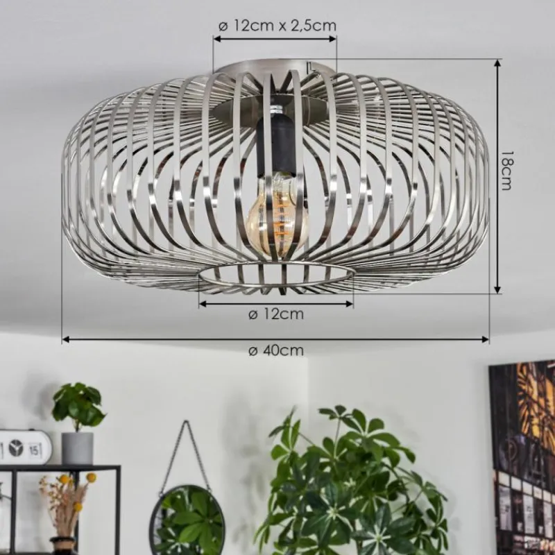 Lampes Industrielles-hofstein Plafonnier Wemude Argenté, 1 lumière