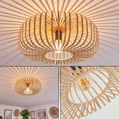 Luminaires Scandinaves-hofstein Plafonnier Wemude Beige, Noir, 1 lumière