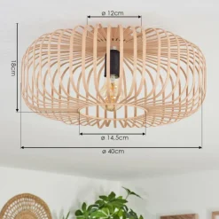 Luminaires Scandinaves-hofstein Plafonnier Wemude Beige, Noir, 1 lumière